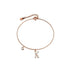 Solid 925 Sterling Silver Initial Crystal Personalised Alphabet Letter Bracelet Rose Gold Filled